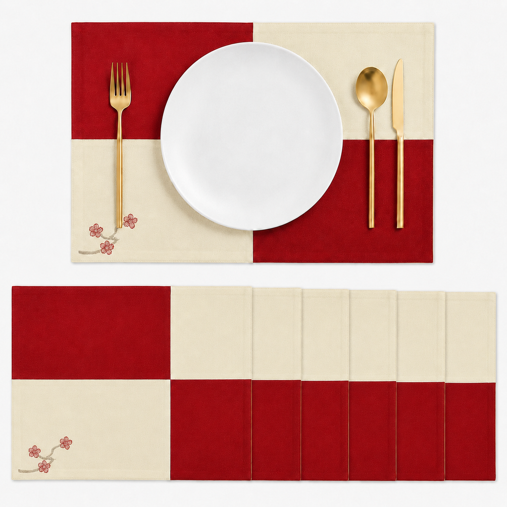 Mantel Individual Japan Rojo | Set de 4 y 6 Piezas – XUMA DECO