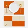 Mantel Individual Japan Naranja | Set de 4 y 6 Piezas – XUMA DECO