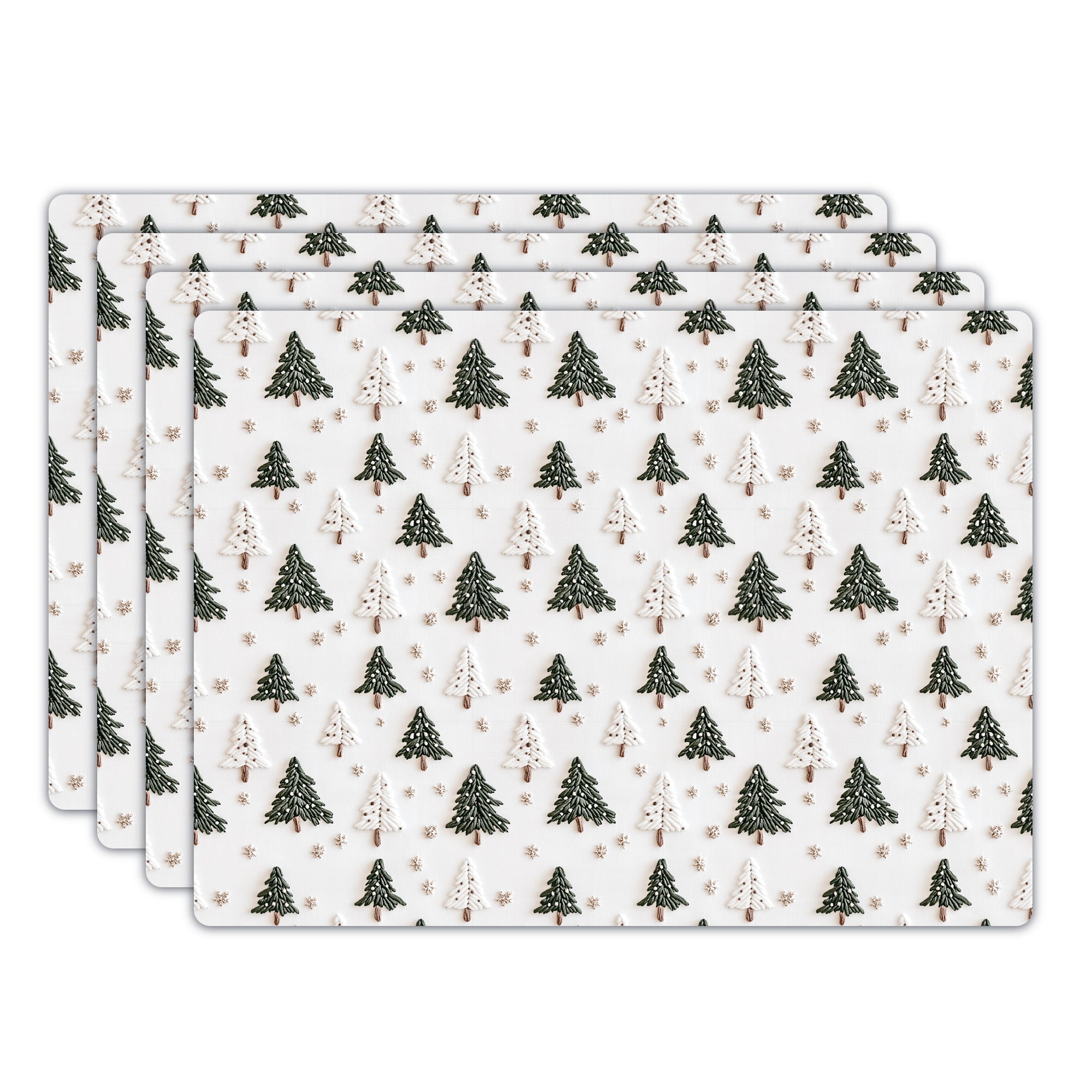Set de 4 Manteles Individuales Navideños Winter Charm – Fácil Limpieza | XUMA DECO