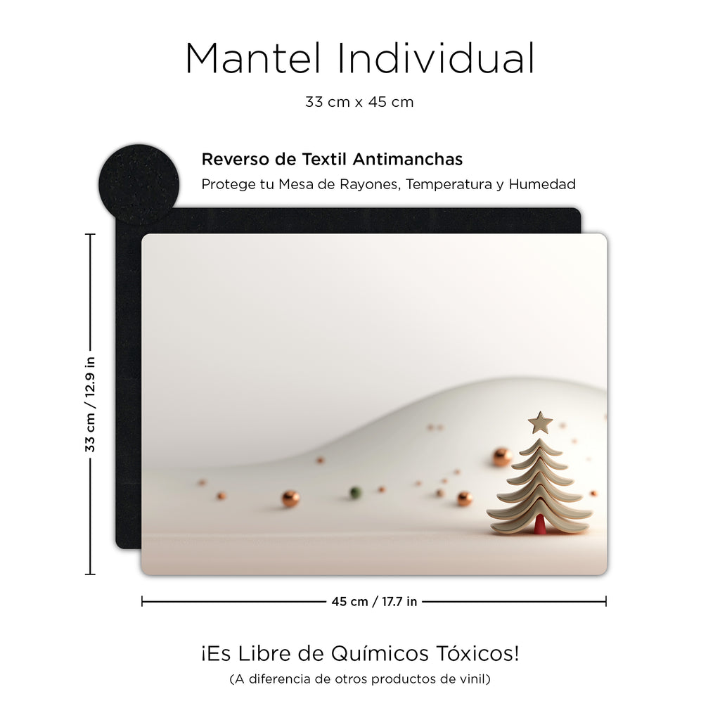 Set de 4 Manteles Individuales Navideños Clay Tree – Fácil Limpieza | XUMA DECO