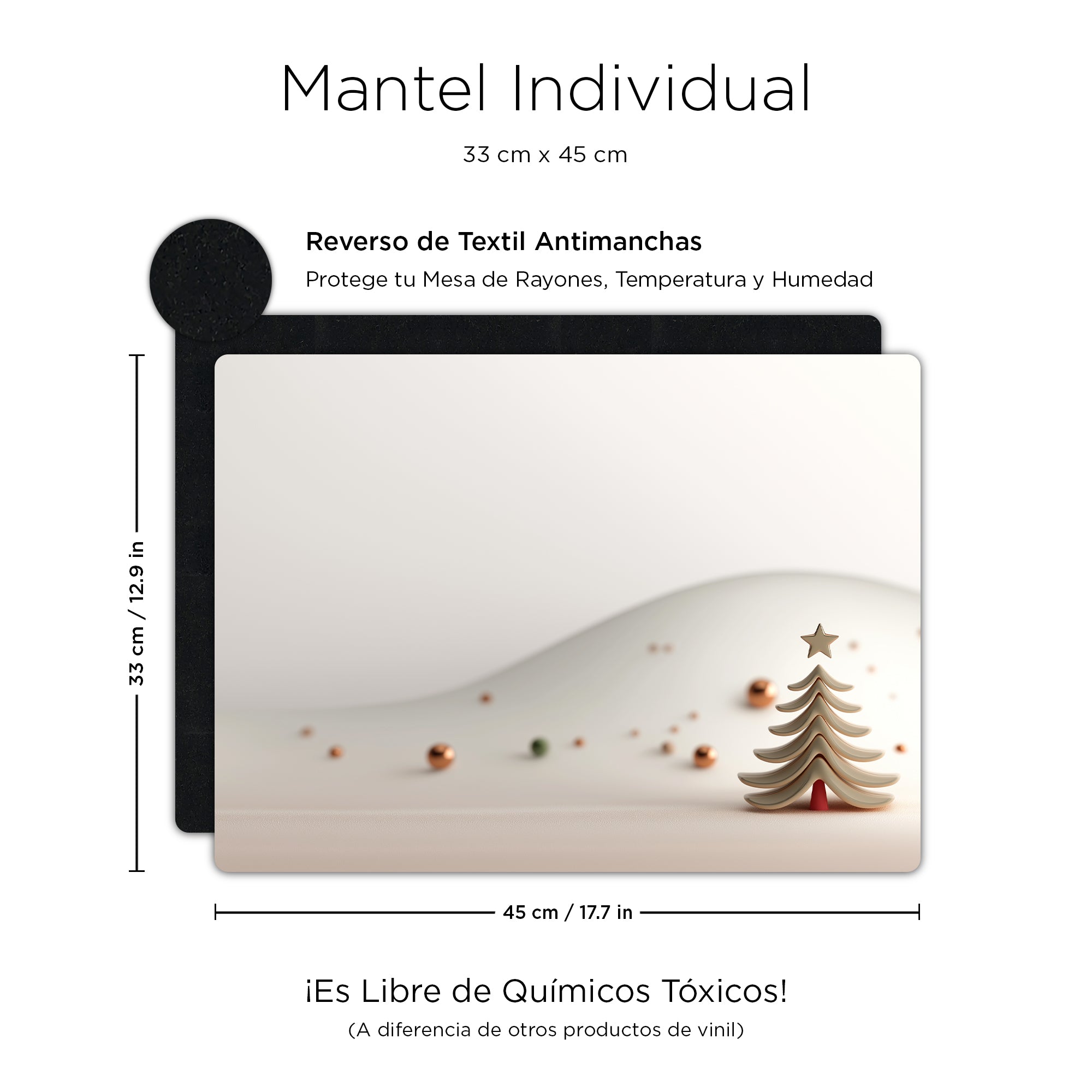 Set de 4 Manteles Individuales Navideños Clay Tree – Fácil Limpieza | XUMA DECO