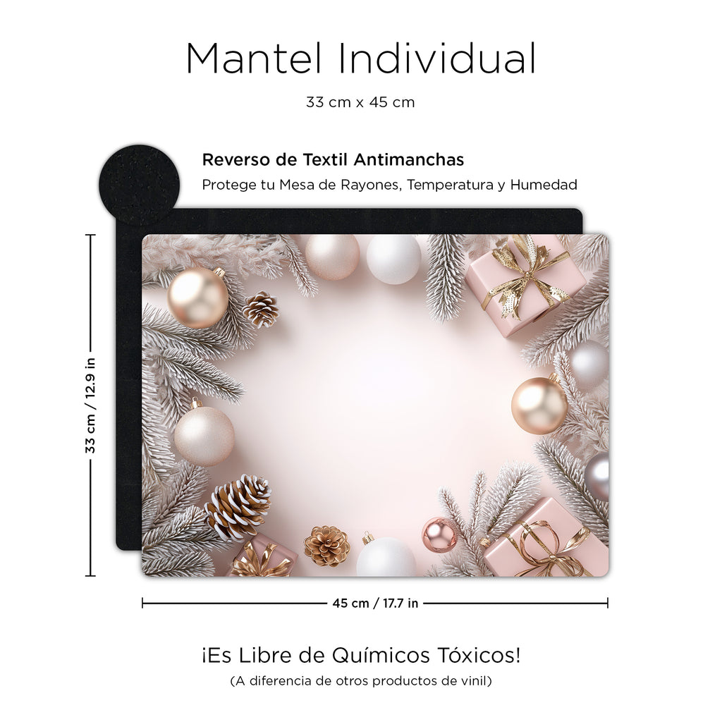 Set de 4 Manteles Individuales Navideños Dream of Garland – Fácil Limpieza | XUMA DECO