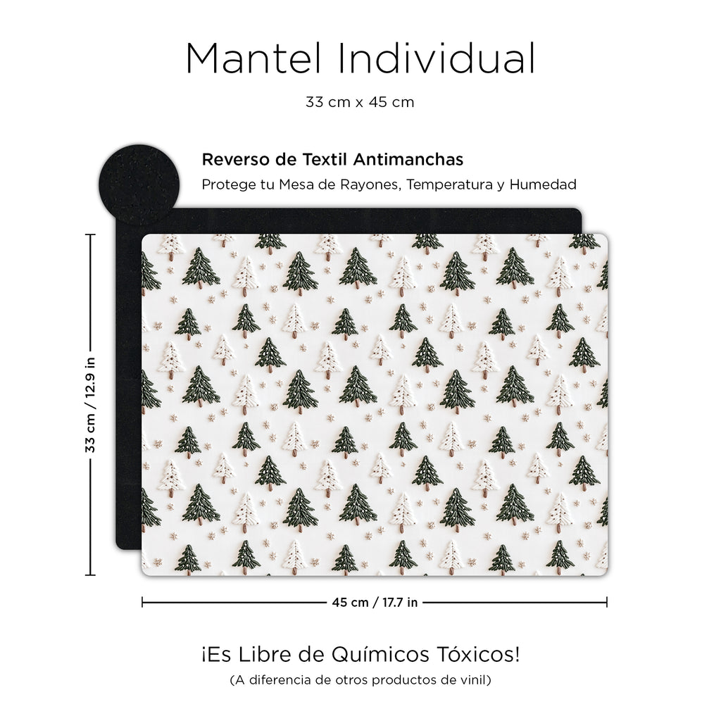 Set de 4 Manteles Individuales Navideños Winter Charm – Fácil Limpieza | XUMA DECO