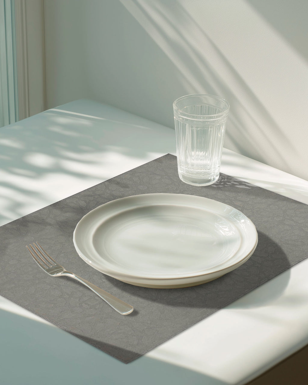 Mantel individual Morocco Gris de XUMA DECO con taza y plato