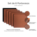 Set de 6 Portavasos Acero Café XUMA DECO con detalles