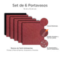 Set de 6 Portavasos Acero Vino XUMA DECO con detalles