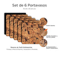 Set de portavasos Corcho XUMA DECO con detalles