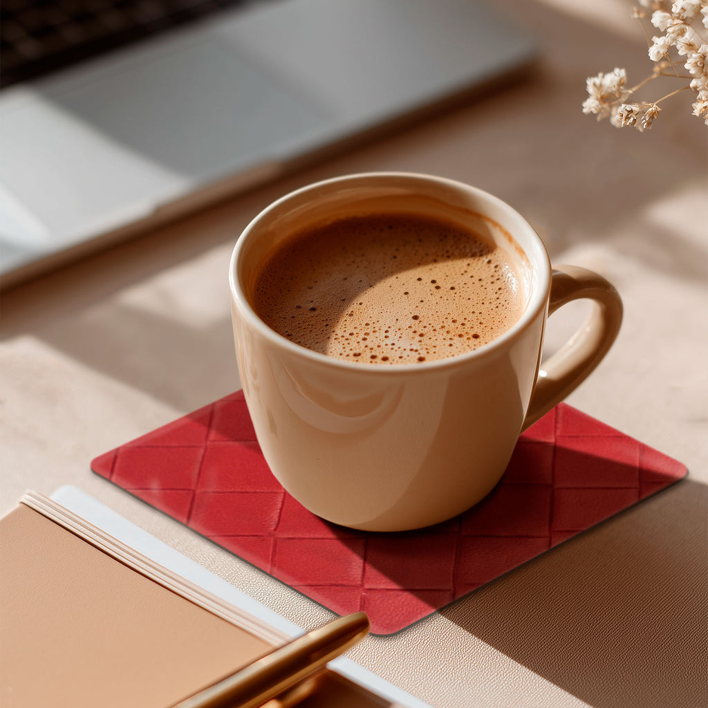 Portavasos Rombos Rojo con taza XUMA DECO